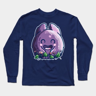 Cute Friendly Monster and Flowers Long Sleeve T-Shirt